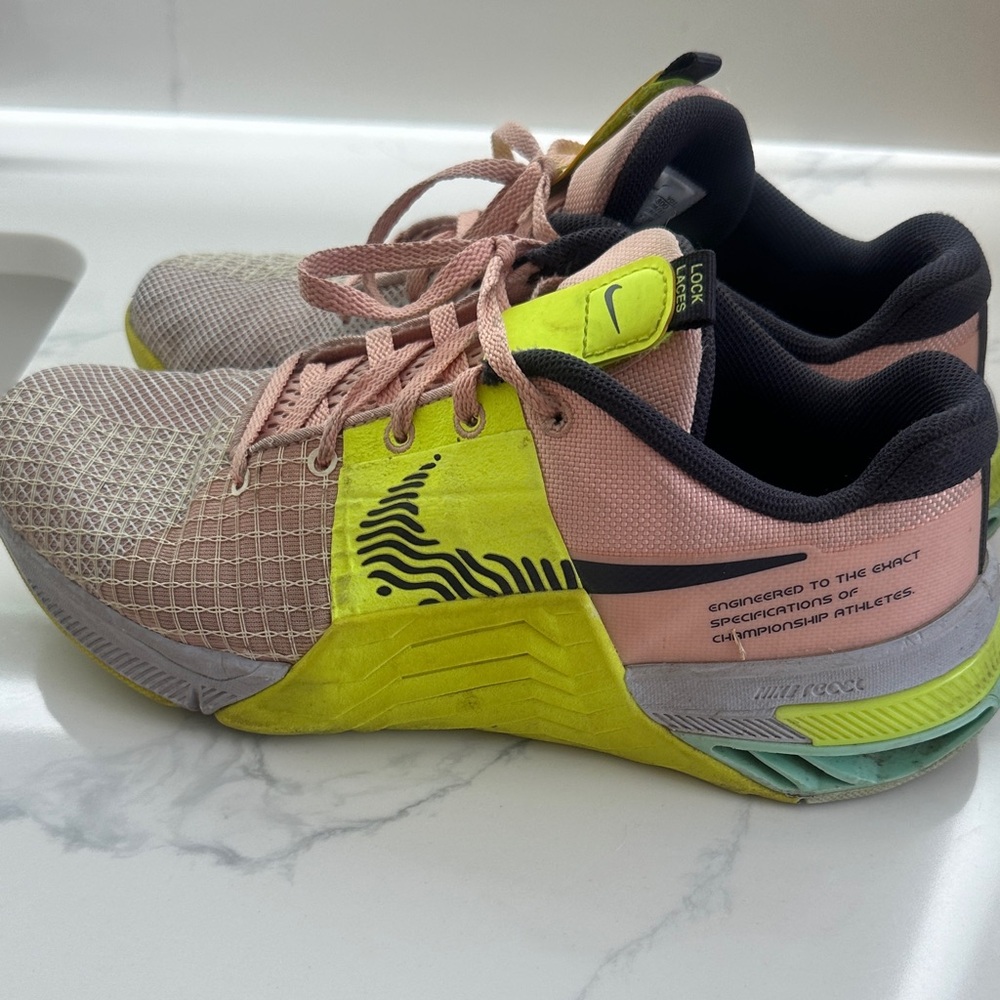 Nike Women's Pink and Green Athletic Shoes